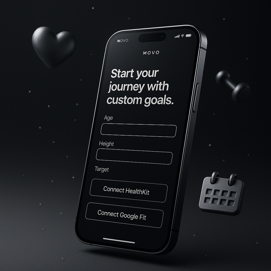 Onboarding screen with signup form